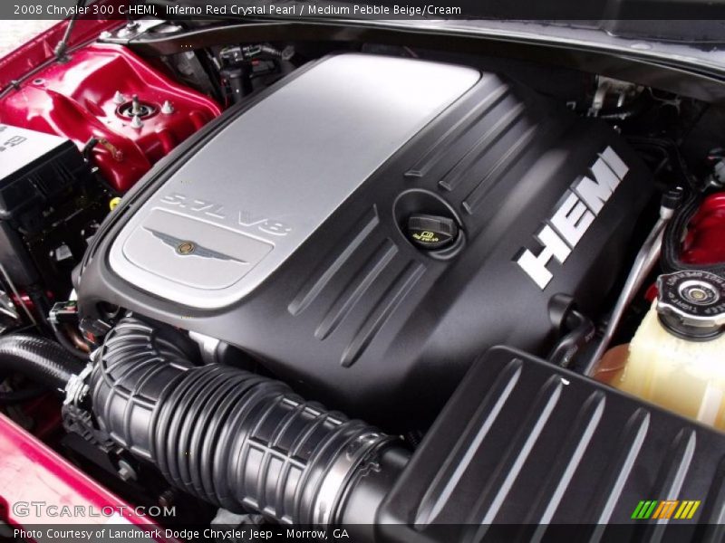 Inferno Red Crystal Pearl / Medium Pebble Beige/Cream 2008 Chrysler 300 C HEMI