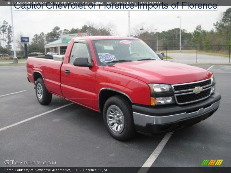 Victory Red / Dark Charcoal 2007 Chevrolet Silverado 1500 Classic Work Truck Regular Cab