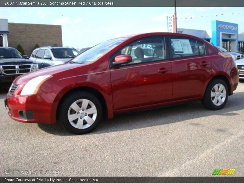 Sonoma Sunset Red / Charcoal/Steel 2007 Nissan Sentra 2.0