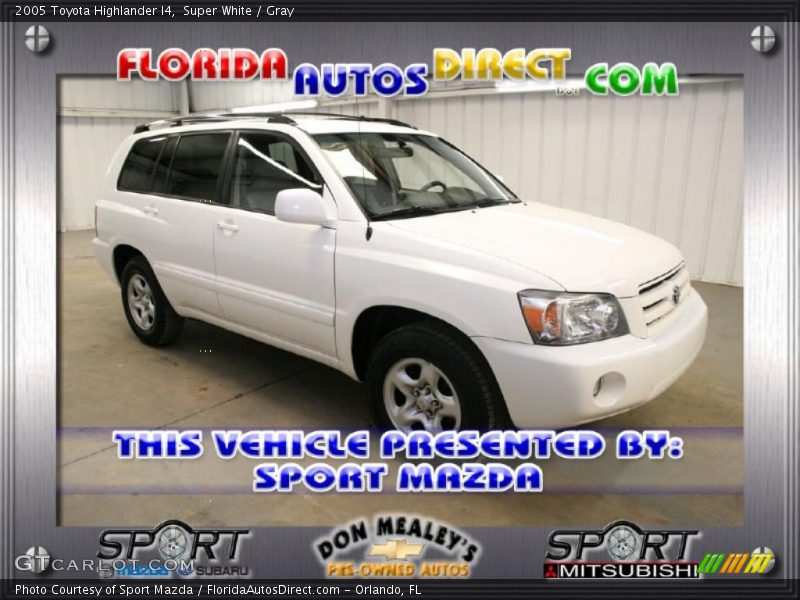 Super White / Gray 2005 Toyota Highlander I4