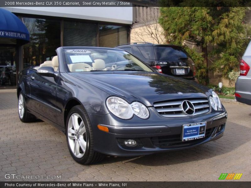 Steel Grey Metallic / Stone 2008 Mercedes-Benz CLK 350 Cabriolet