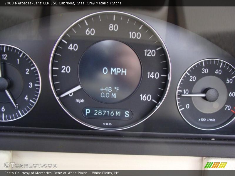 Steel Grey Metallic / Stone 2008 Mercedes-Benz CLK 350 Cabriolet