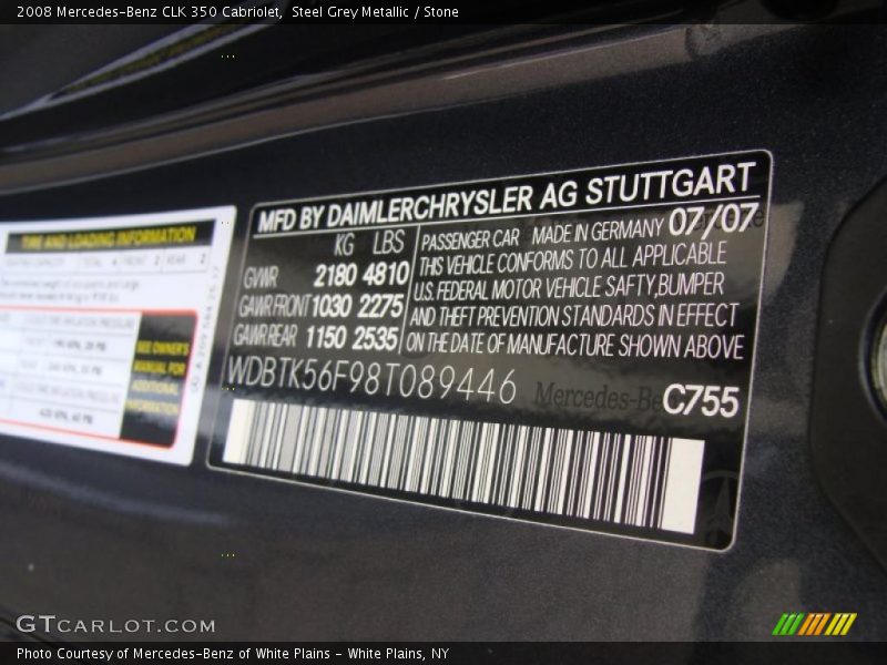 Steel Grey Metallic / Stone 2008 Mercedes-Benz CLK 350 Cabriolet