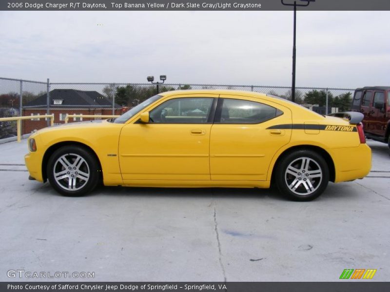 Top Banana Yellow / Dark Slate Gray/Light Graystone 2006 Dodge Charger R/T Daytona