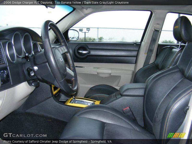 Top Banana Yellow / Dark Slate Gray/Light Graystone 2006 Dodge Charger R/T Daytona