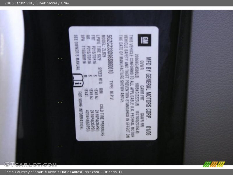 Silver Nickel / Gray 2006 Saturn VUE