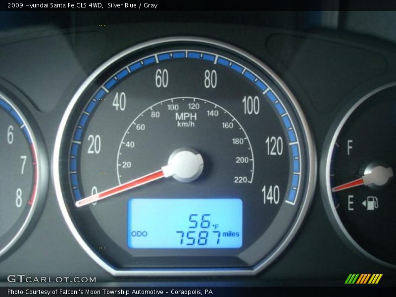 Silver Blue / Gray 2009 Hyundai Santa Fe GLS 4WD