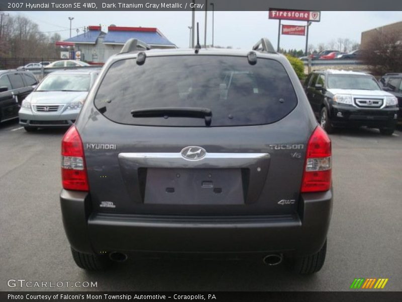 Dark Titanium Gray Metallic / Gray 2007 Hyundai Tucson SE 4WD