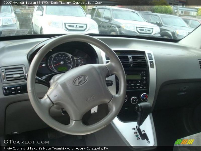 Dark Titanium Gray Metallic / Gray 2007 Hyundai Tucson SE 4WD