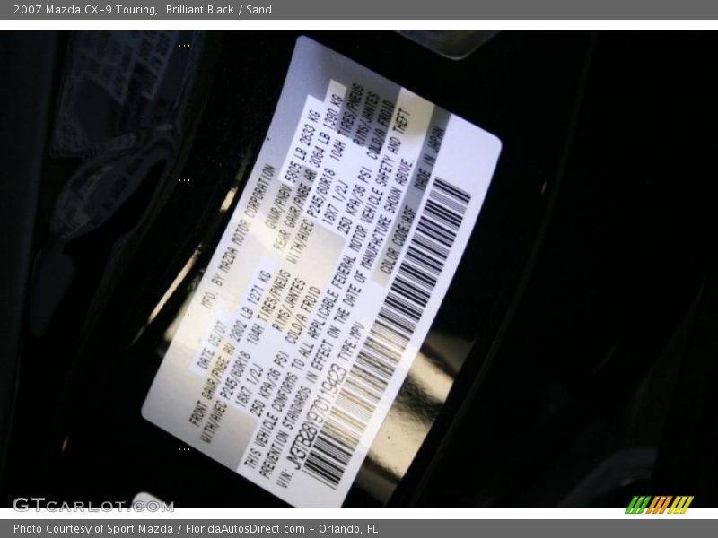 Brilliant Black / Sand 2007 Mazda CX-9 Touring