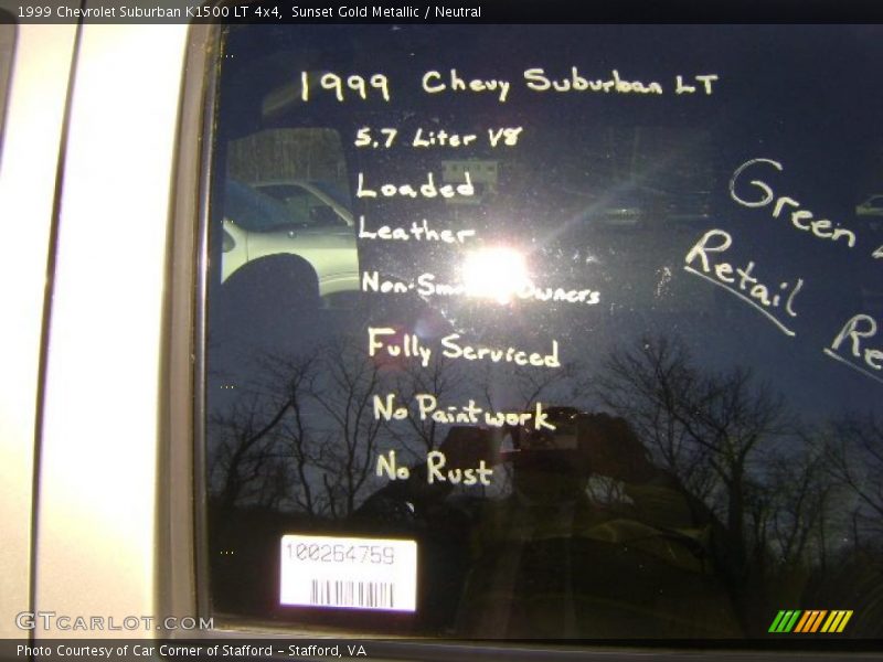 Sunset Gold Metallic / Neutral 1999 Chevrolet Suburban K1500 LT 4x4