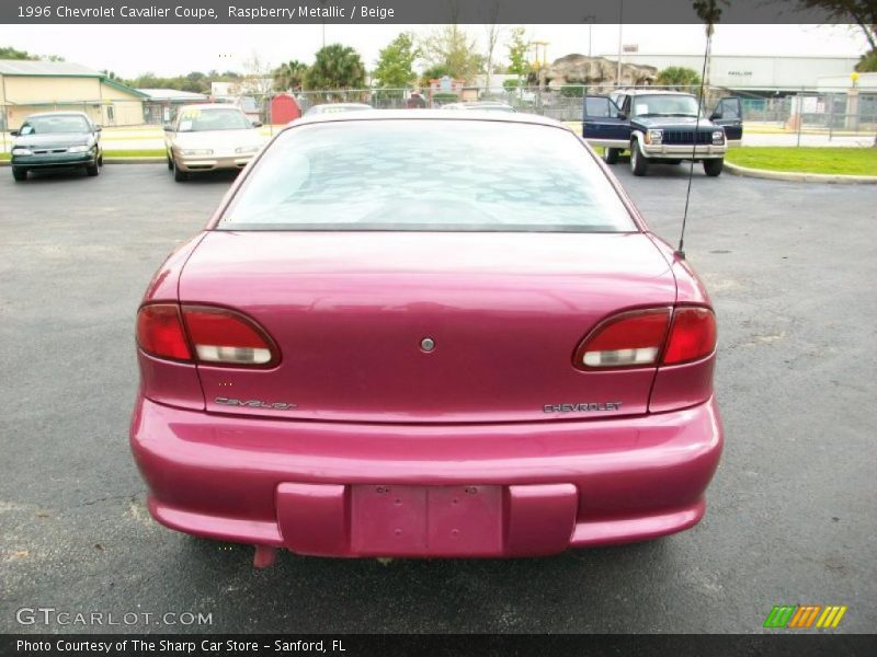 Raspberry Metallic / Beige 1996 Chevrolet Cavalier Coupe