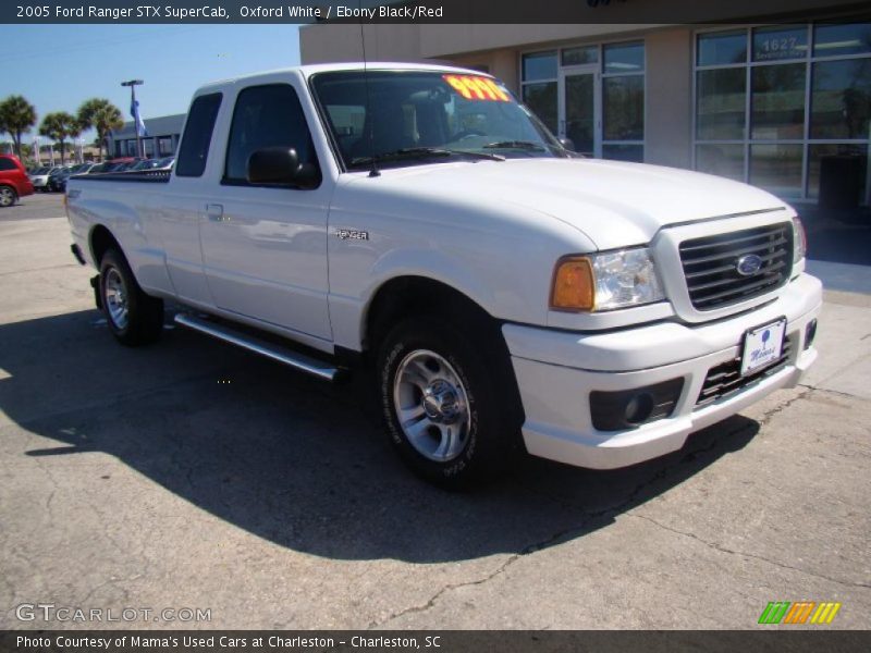 Oxford White / Ebony Black/Red 2005 Ford Ranger STX SuperCab