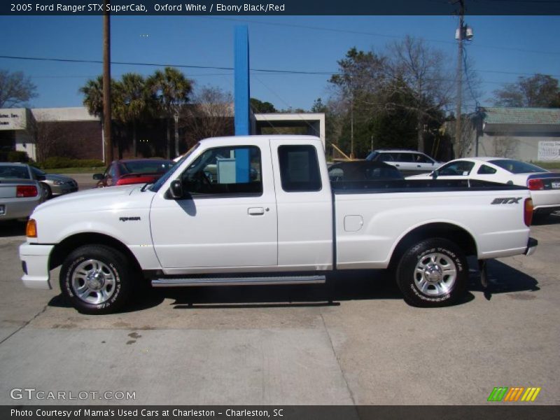 Oxford White / Ebony Black/Red 2005 Ford Ranger STX SuperCab