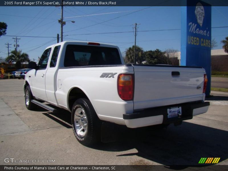 Oxford White / Ebony Black/Red 2005 Ford Ranger STX SuperCab