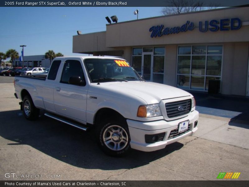 Oxford White / Ebony Black/Red 2005 Ford Ranger STX SuperCab