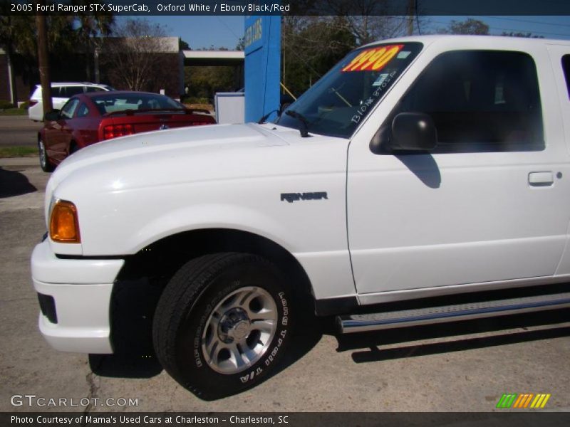Oxford White / Ebony Black/Red 2005 Ford Ranger STX SuperCab