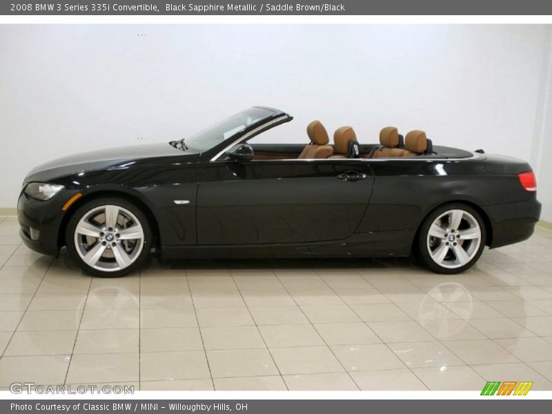 Black Sapphire Metallic / Saddle Brown/Black 2008 BMW 3 Series 335i Convertible