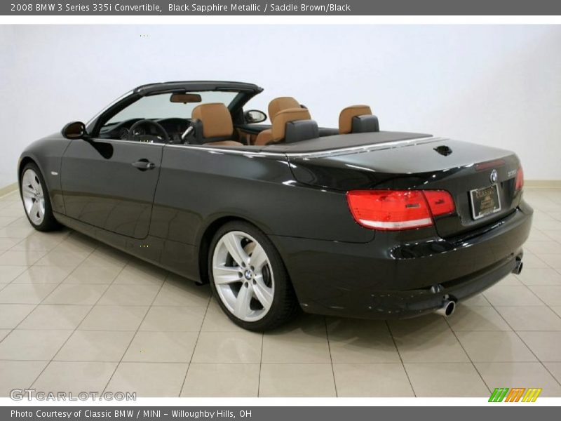 Black Sapphire Metallic / Saddle Brown/Black 2008 BMW 3 Series 335i Convertible