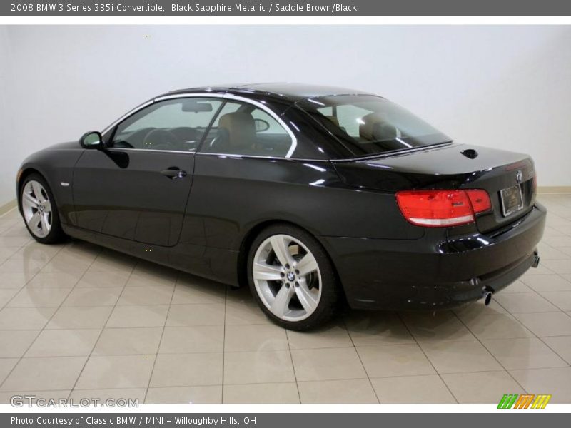 Black Sapphire Metallic / Saddle Brown/Black 2008 BMW 3 Series 335i Convertible