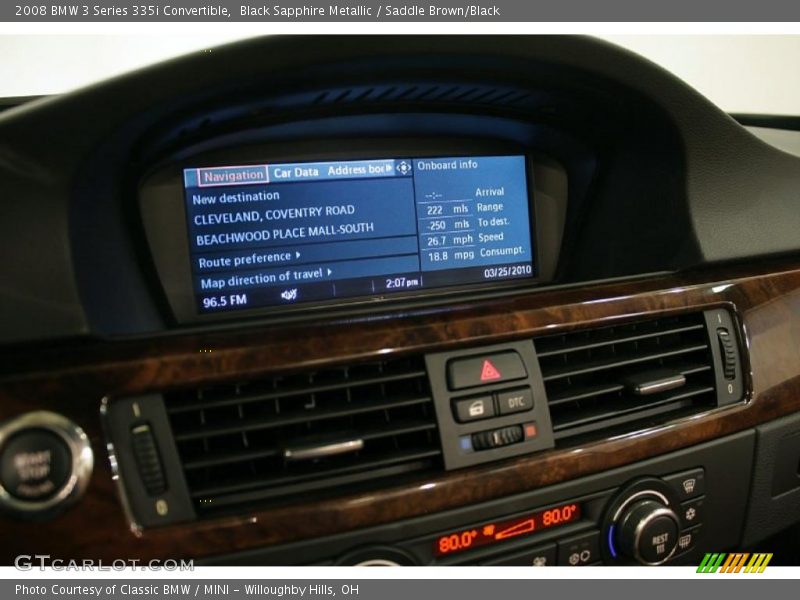 Black Sapphire Metallic / Saddle Brown/Black 2008 BMW 3 Series 335i Convertible