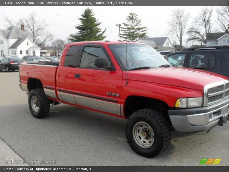 Flame Red / Dark Gray 1998 Dodge Ram 2500 Laramie Extended Cab 4x4