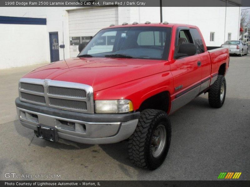 Flame Red / Dark Gray 1998 Dodge Ram 2500 Laramie Extended Cab 4x4