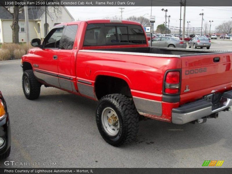 Flame Red / Dark Gray 1998 Dodge Ram 2500 Laramie Extended Cab 4x4