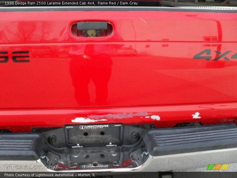 Flame Red / Dark Gray 1998 Dodge Ram 2500 Laramie Extended Cab 4x4