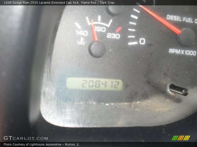 Flame Red / Dark Gray 1998 Dodge Ram 2500 Laramie Extended Cab 4x4