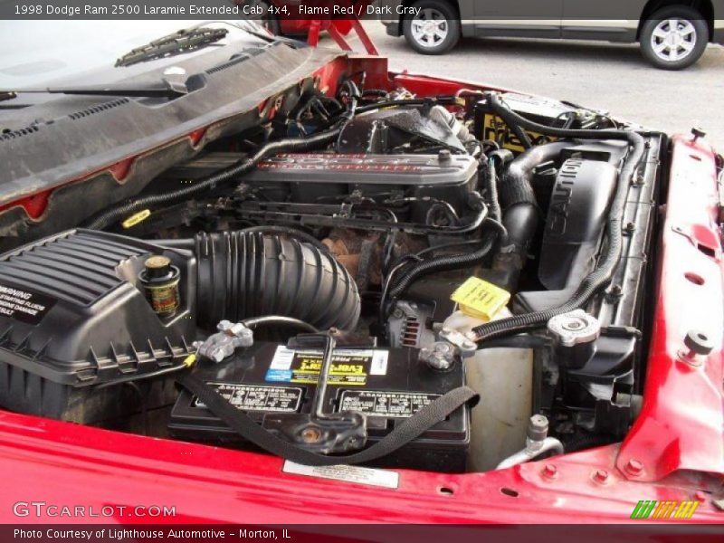 Flame Red / Dark Gray 1998 Dodge Ram 2500 Laramie Extended Cab 4x4