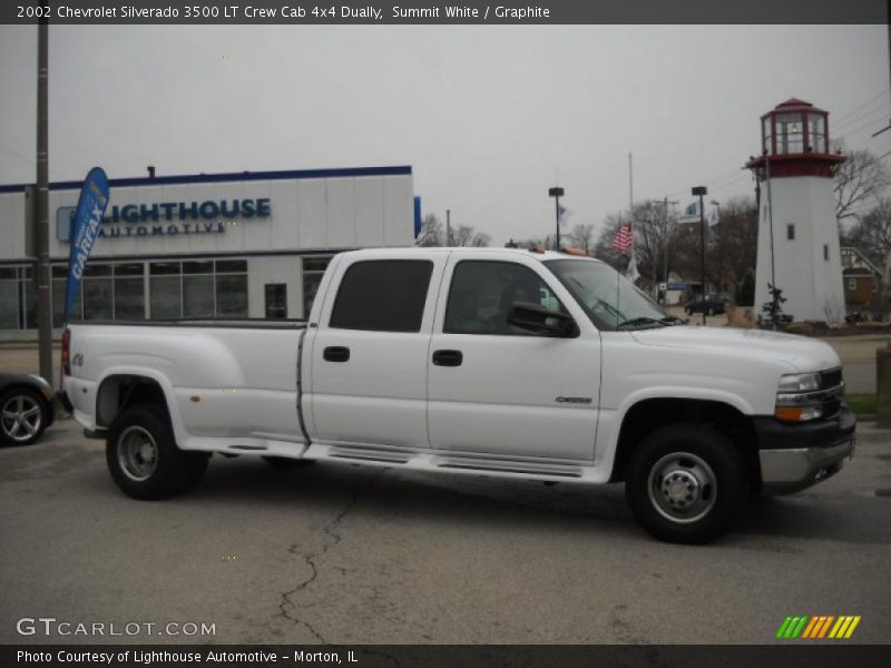 Summit White / Graphite 2002 Chevrolet Silverado 3500 LT Crew Cab 4x4 Dually