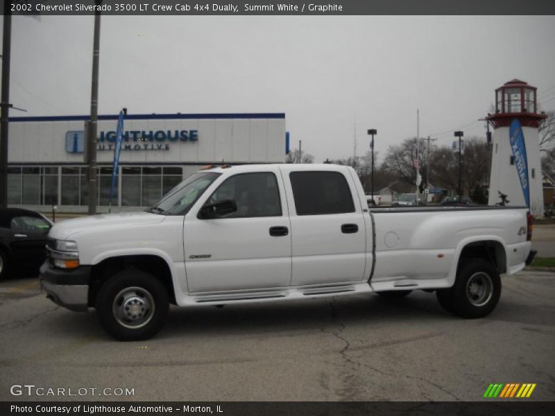 Summit White / Graphite 2002 Chevrolet Silverado 3500 LT Crew Cab 4x4 Dually