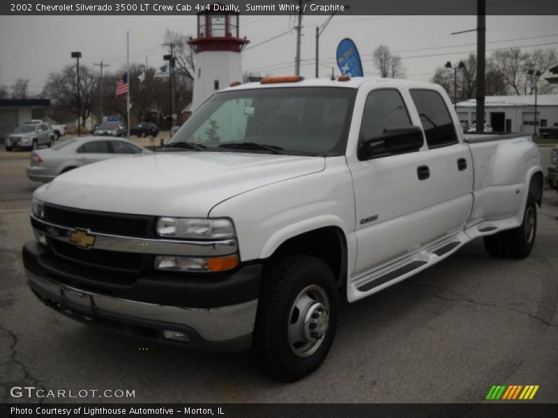 Summit White / Graphite 2002 Chevrolet Silverado 3500 LT Crew Cab 4x4 Dually