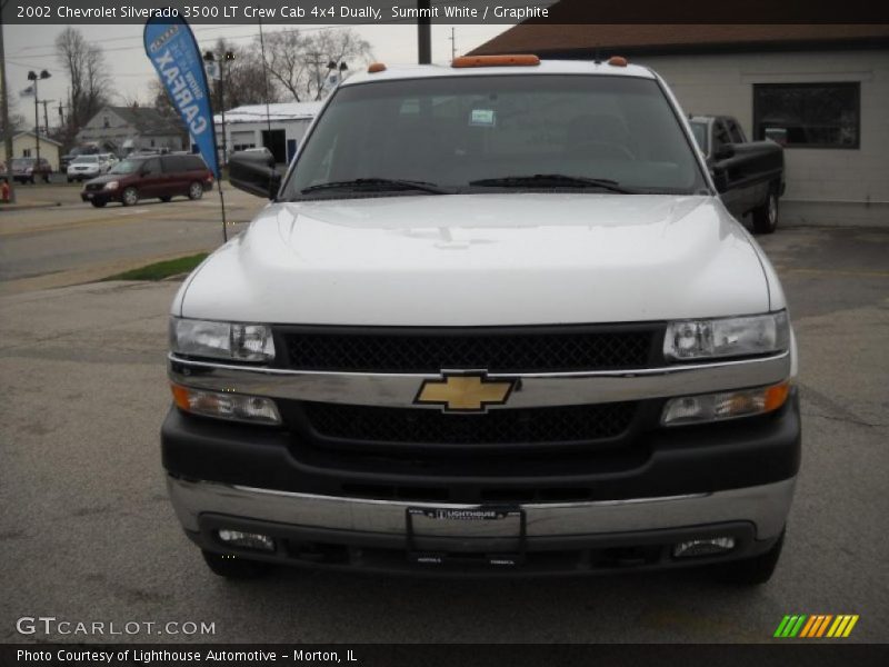 Summit White / Graphite 2002 Chevrolet Silverado 3500 LT Crew Cab 4x4 Dually