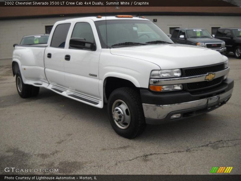 Summit White / Graphite 2002 Chevrolet Silverado 3500 LT Crew Cab 4x4 Dually