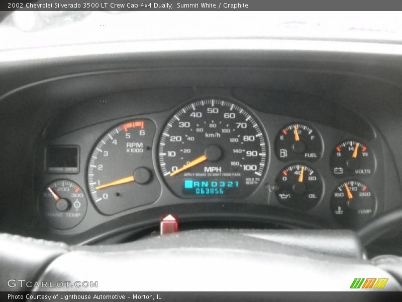 Summit White / Graphite 2002 Chevrolet Silverado 3500 LT Crew Cab 4x4 Dually