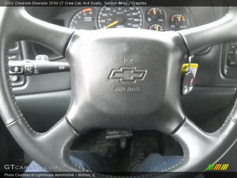 Summit White / Graphite 2002 Chevrolet Silverado 3500 LT Crew Cab 4x4 Dually