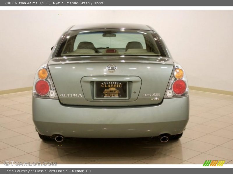 Mystic Emerald Green / Blond 2003 Nissan Altima 3.5 SE