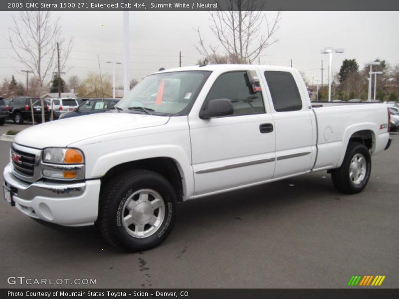 Summit White / Neutral 2005 GMC Sierra 1500 Z71 Extended Cab 4x4