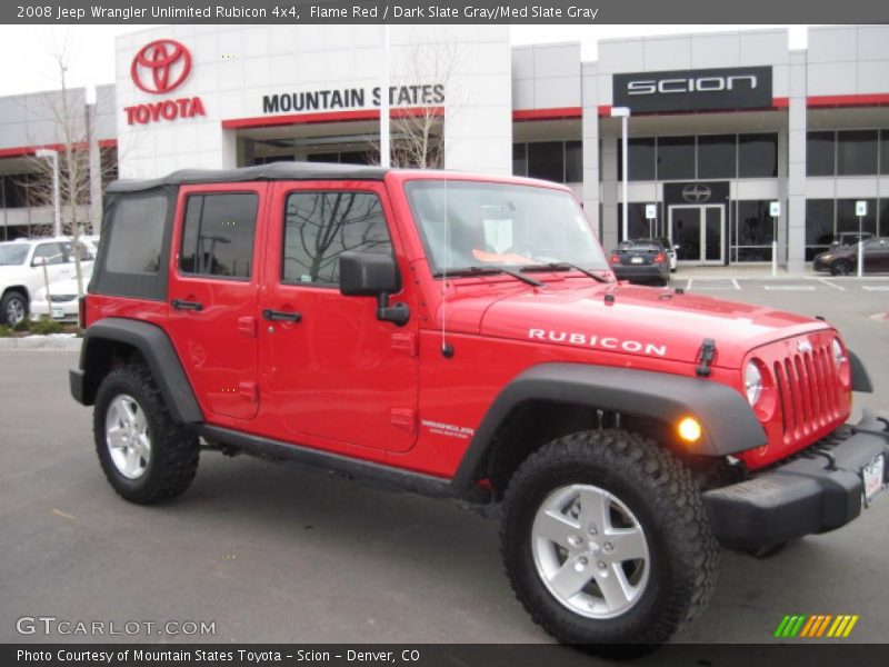 Flame Red / Dark Slate Gray/Med Slate Gray 2008 Jeep Wrangler Unlimited Rubicon 4x4
