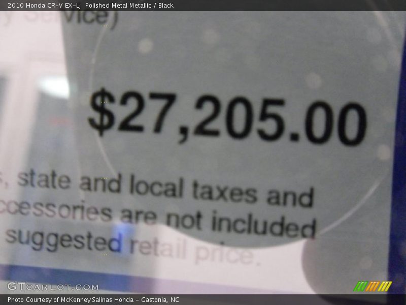 Polished Metal Metallic / Black 2010 Honda CR-V EX-L