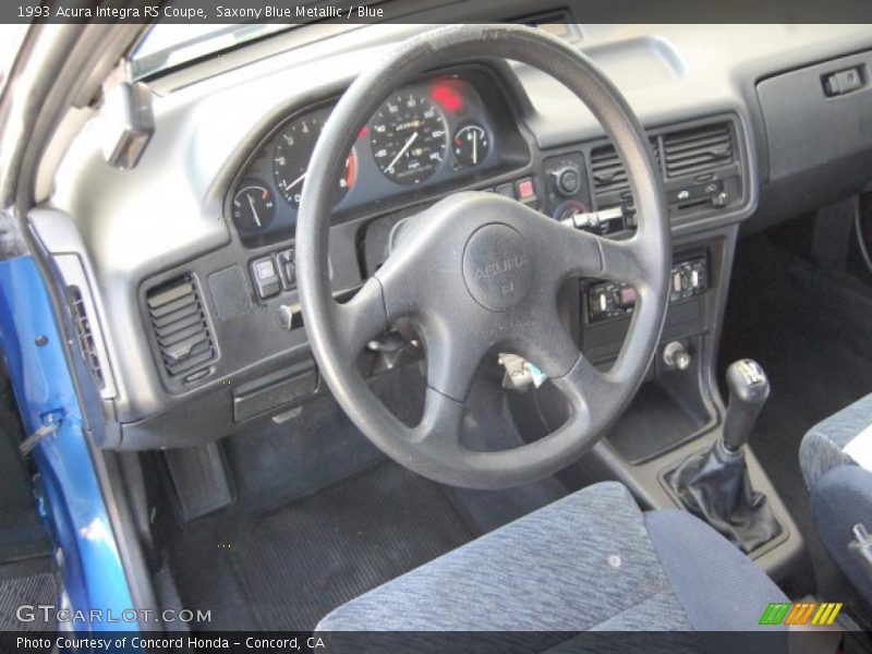 Saxony Blue Metallic / Blue 1993 Acura Integra RS Coupe