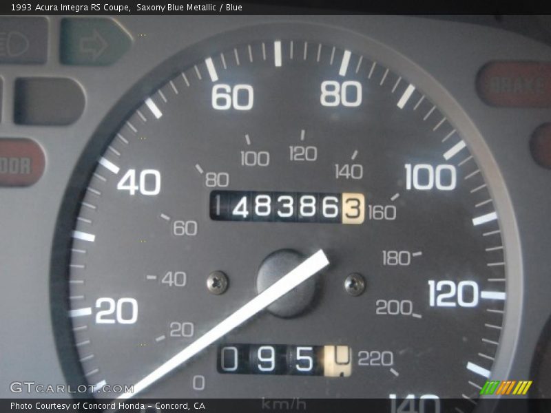 Saxony Blue Metallic / Blue 1993 Acura Integra RS Coupe
