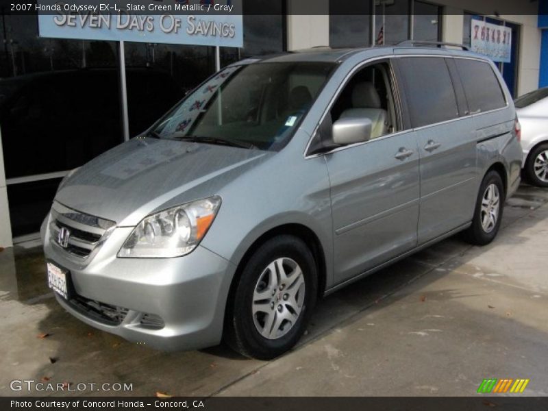 Slate Green Metallic / Gray 2007 Honda Odyssey EX-L