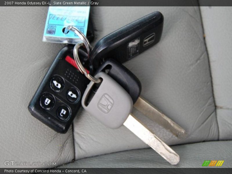 Slate Green Metallic / Gray 2007 Honda Odyssey EX-L