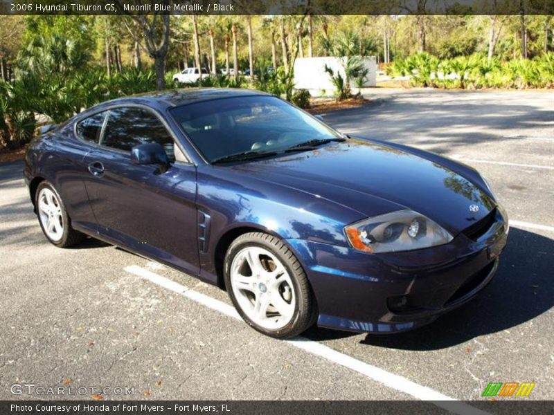 Moonlit Blue Metallic / Black 2006 Hyundai Tiburon GS