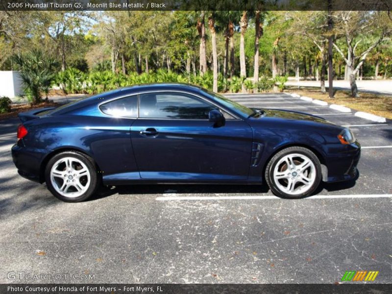 Moonlit Blue Metallic / Black 2006 Hyundai Tiburon GS