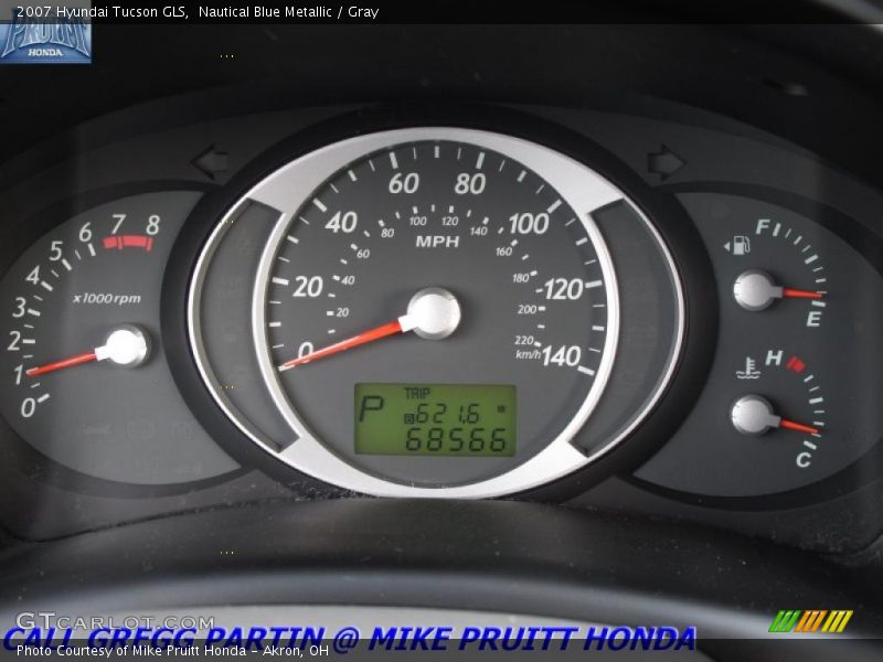 Nautical Blue Metallic / Gray 2007 Hyundai Tucson GLS