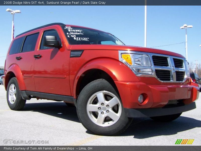 Sunburst Orange Pearl / Dark Slate Gray 2008 Dodge Nitro SXT 4x4